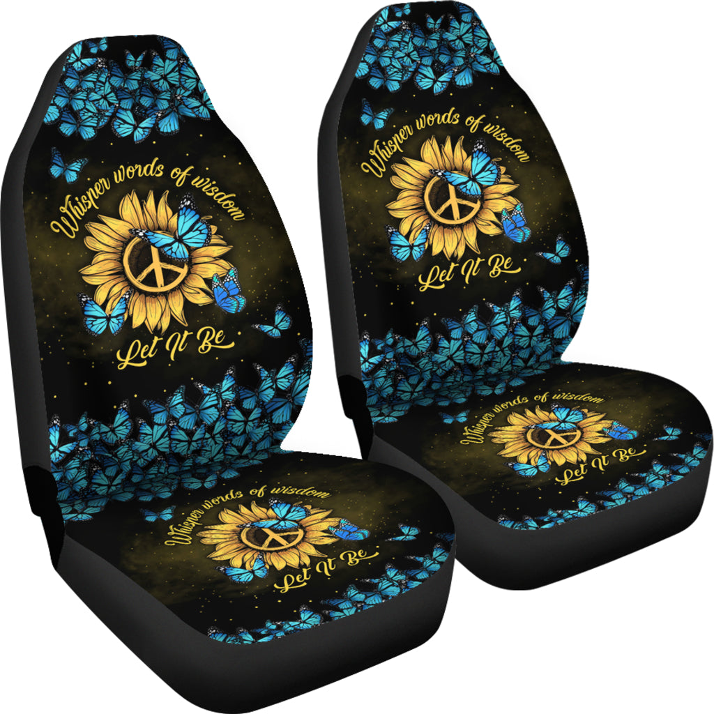 Let It Be Hippie Butterfly Blue Car Seat Covers