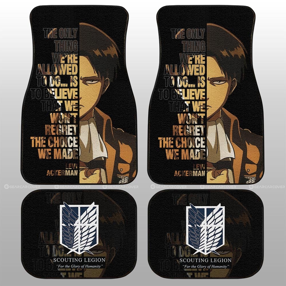 Levi Ackerman Quotes Car Floor Mats Custom Attack On Titan Anime Car Accessories