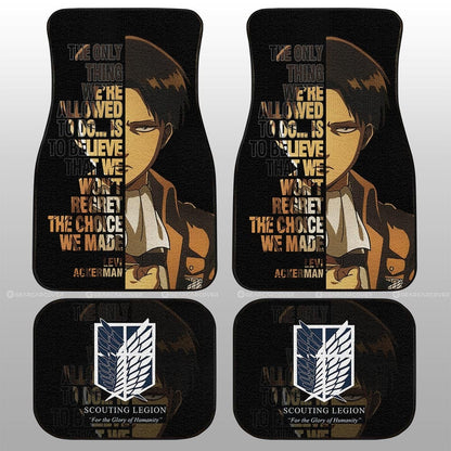 Levi Ackerman Quotes Car Floor Mats Custom Attack On Titan Anime Car Accessories