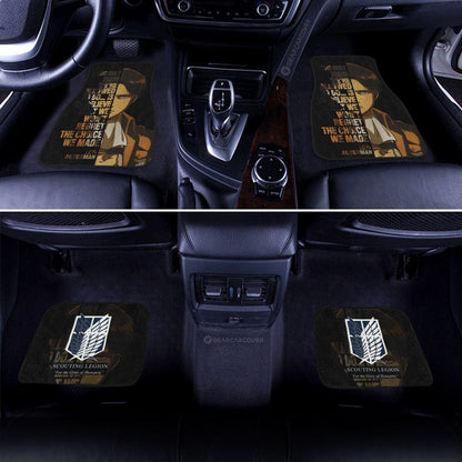 Levi Ackerman Quotes Car Floor Mats Custom Attack On Titan Anime Car Accessories