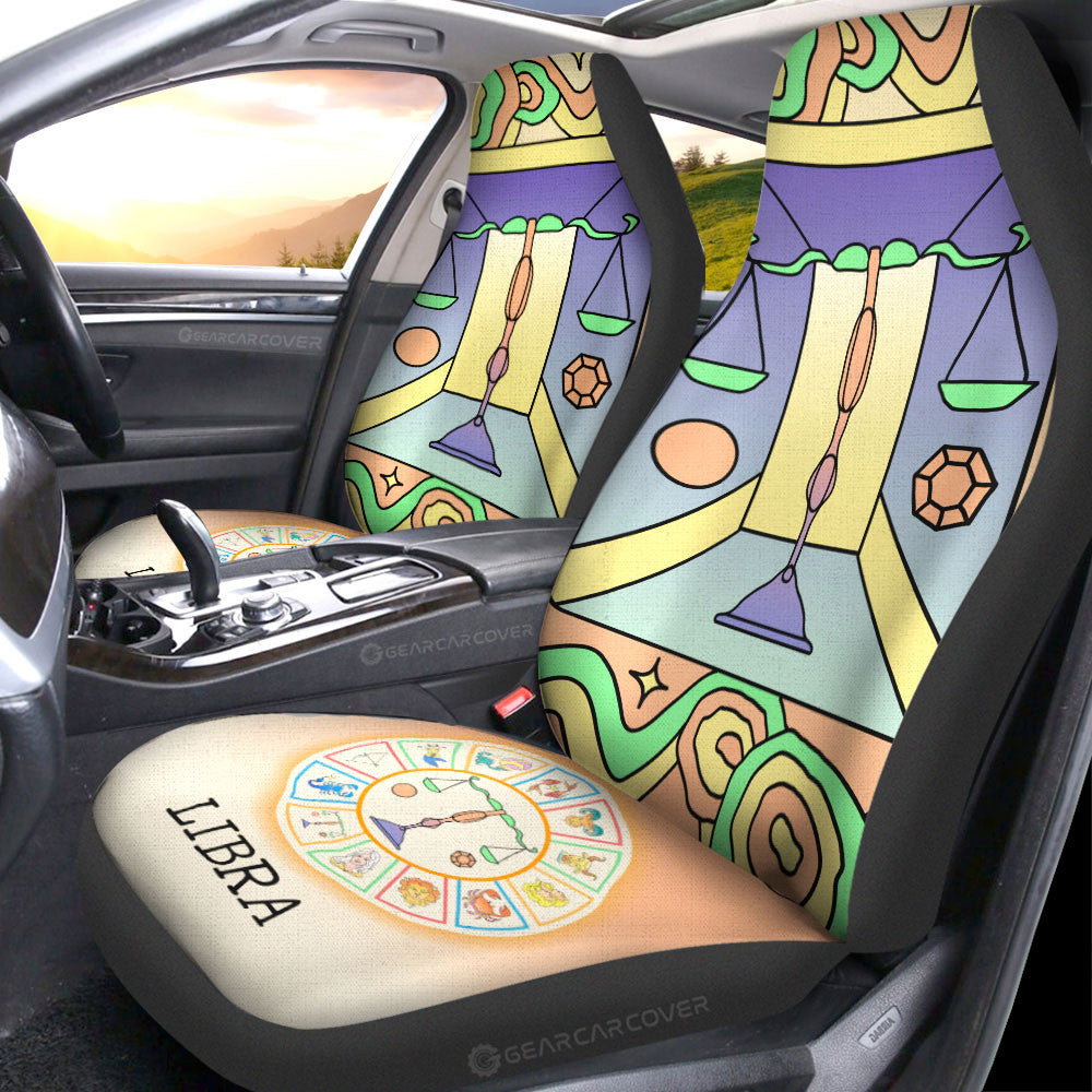 Libra Colorful Car Seat Covers Custom Zodiac Car Accessories