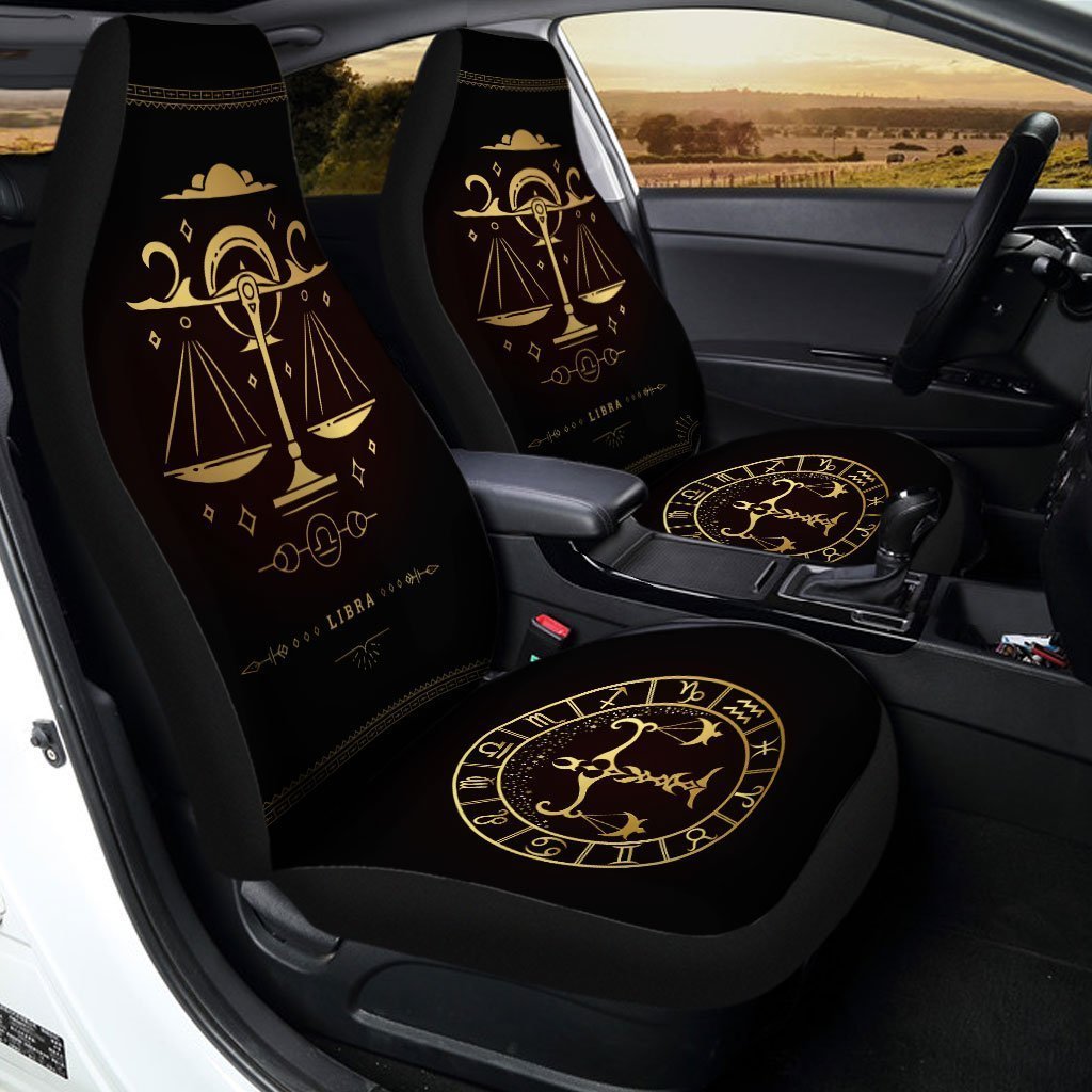 Libra Horoscope Car Seat Covers Custom Birthday Gifts Car Accessories