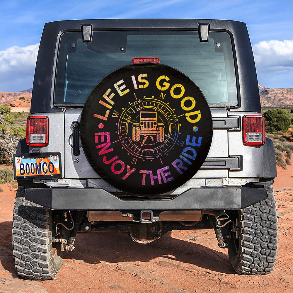 Life Is Good Enjoy The Ride Car Spare Tire Cover