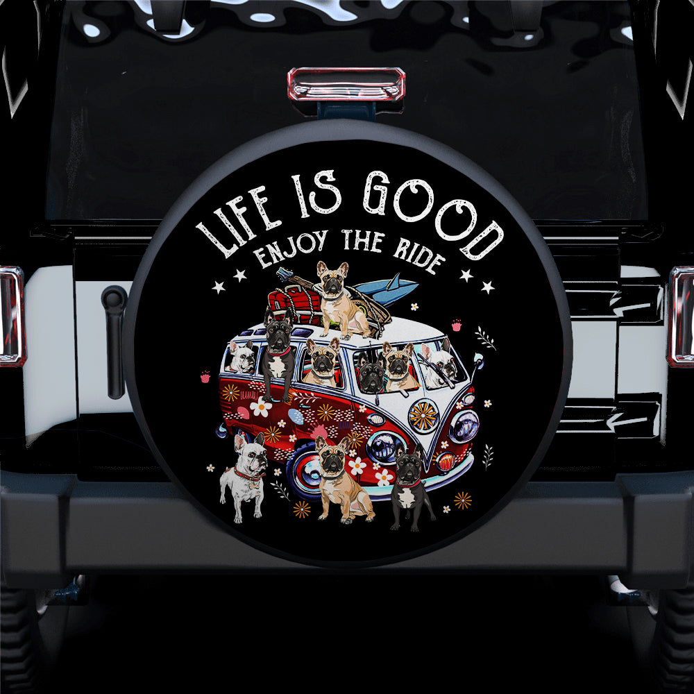 Life Is Good Enjoy The Ride Dogs Van Hippie Car Spare Tire Cover