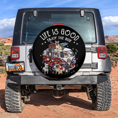 Life Is Good Enjoy The Ride Dogs Van Hippie Car Spare Tire Cover