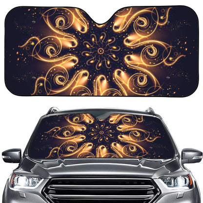 Light Fractal Print Car Windshield Sun Shade