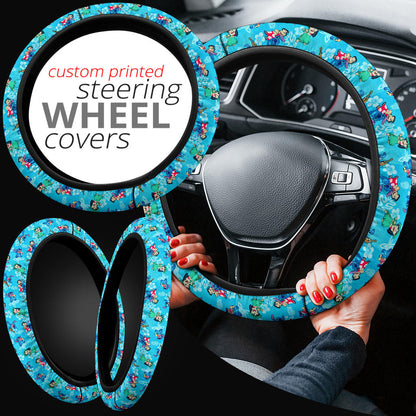 Lilo And Stitch Dance Aloha Premium Car Steering Wheel Cover