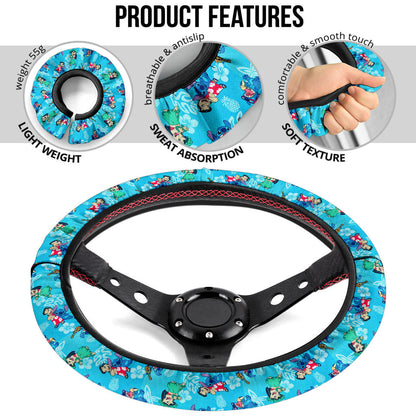 Lilo And Stitch Dance Aloha Premium Car Steering Wheel Cover