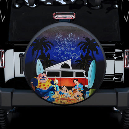 Lilo Stitch Family Camping Car Spare Tire Cover