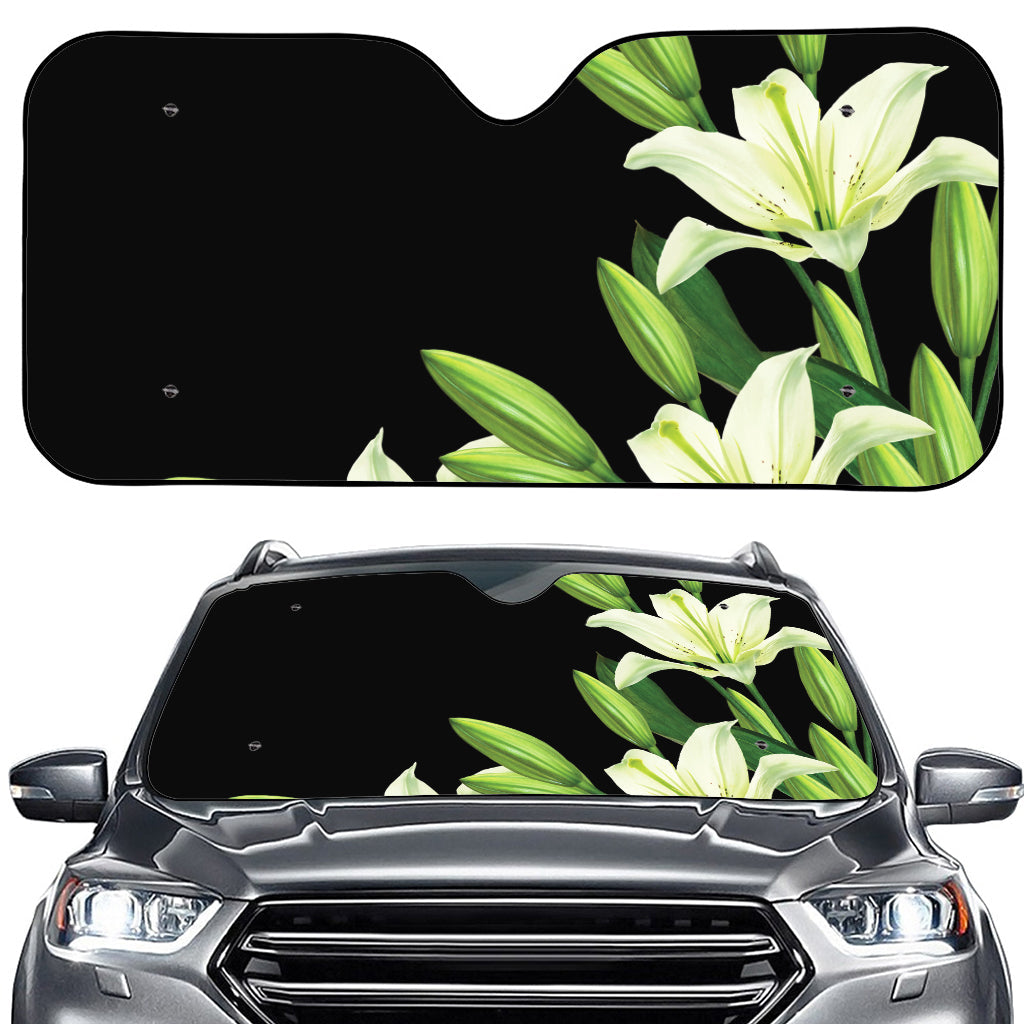 Lily Floral Print Car Windshield Sun Shade
