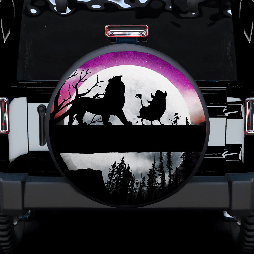 Lion King Moon Night Car Spare Tire Cover