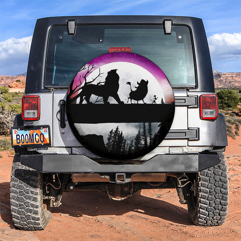 Lion King Moon Night Car Spare Tire Cover