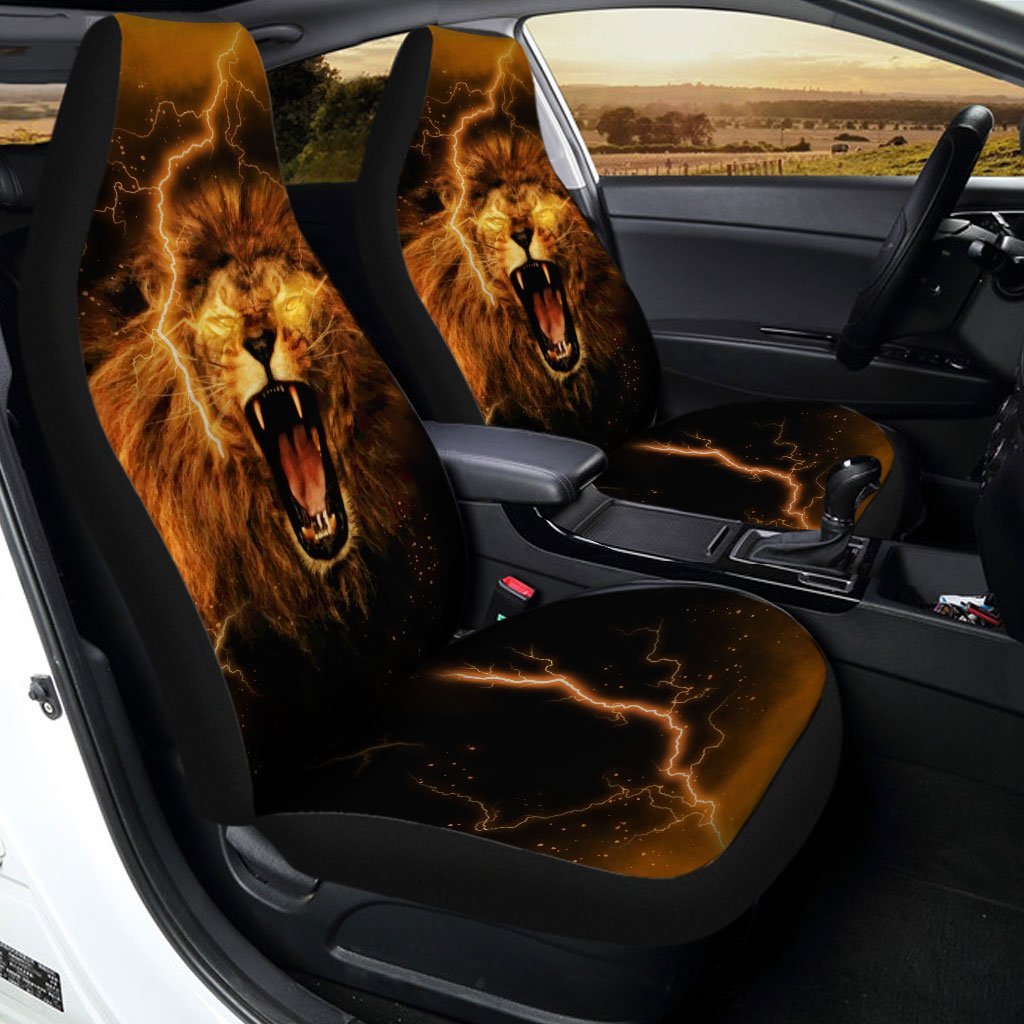 Lion Roar Car Seat Covers Custom Wild Animal Car Accessories