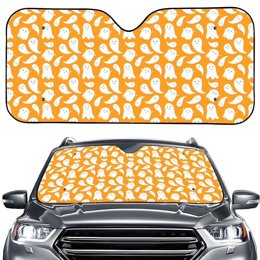 Little Halloween Ghost Pattern Print Car Windshield Sun Shade