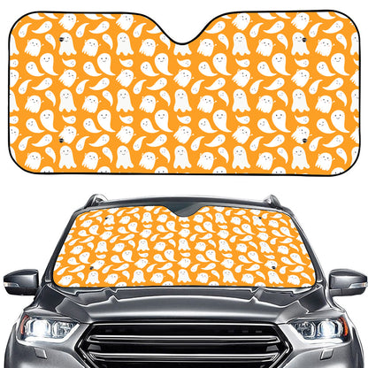Little Halloween Ghost Pattern Print Car Windshield Sun Shade