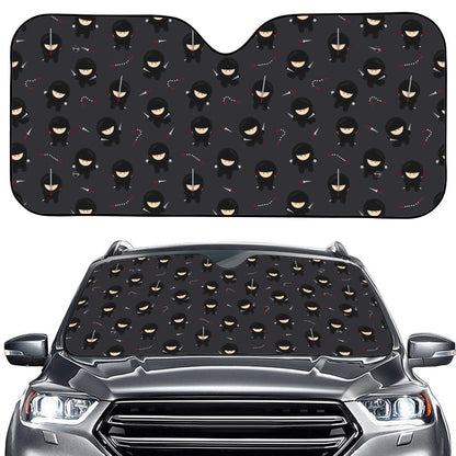 Little Ninja Pattern Print Car Windshield Sun Shade