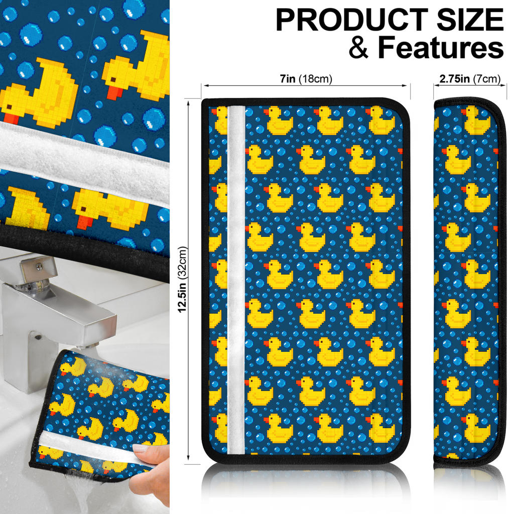 Little Pixel Yellow Duck Premium Custom Car Seat Belt Covers