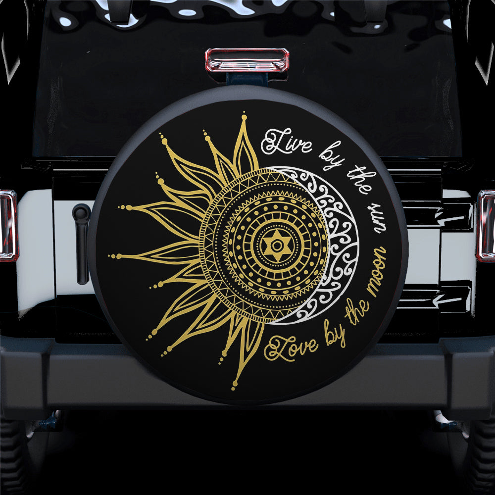 Live By The Sun, Love By The Moon American Day Car Spare Tire Cover