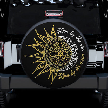 Live By The Sun, Love By The Moon American Day Car Spare Tire Cover