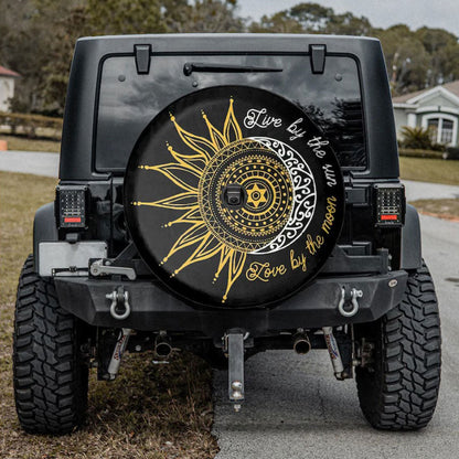 Live By The Sun, Love By The Moon American Day Car Spare Tire Cover