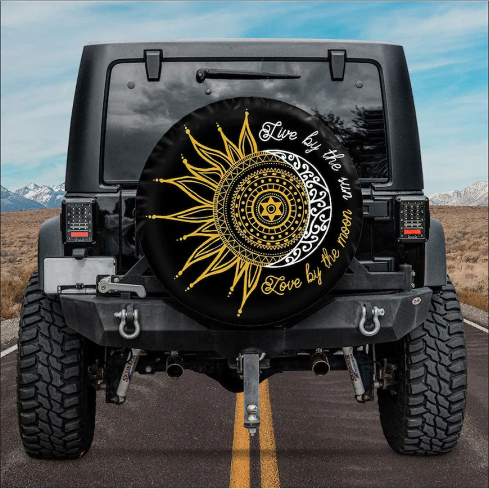 Live By The Sun, Love By The Moon American Day Car Spare Tire Cover