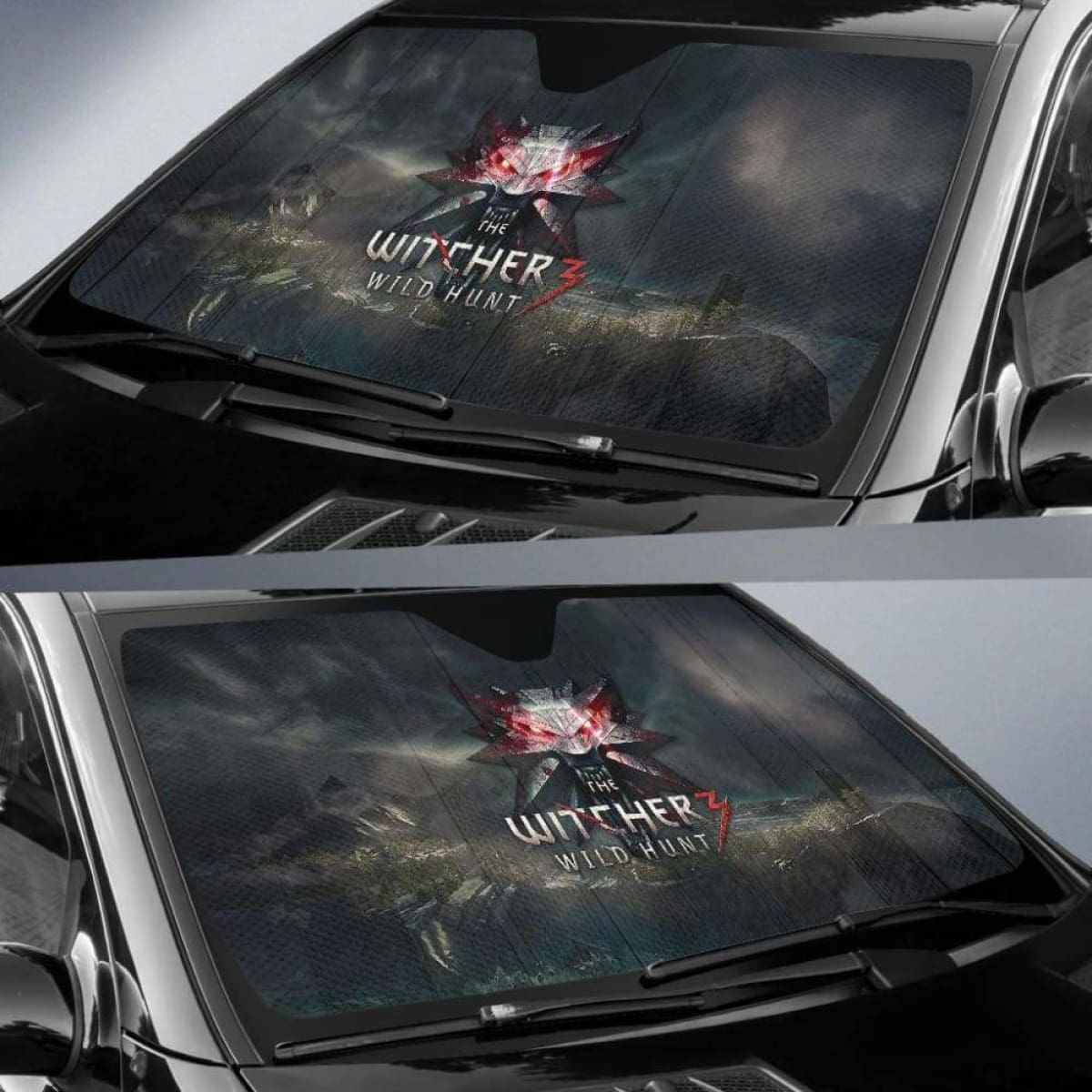 Logo The Witcher 3: Wild Hunt Car Sun Shades Game Fan Gift Universal Fit 051012