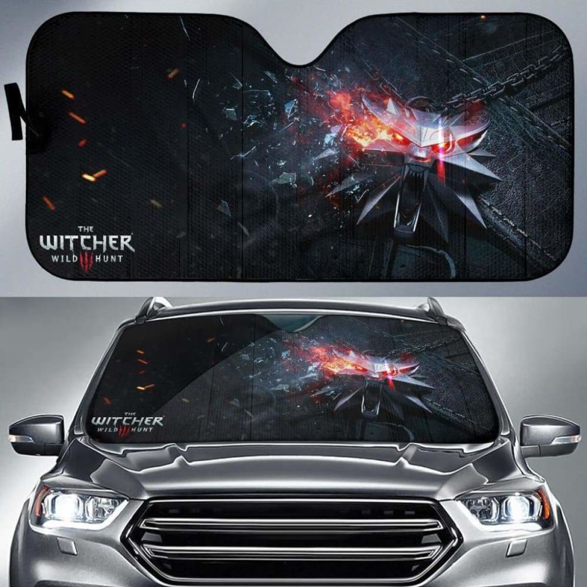 Logo The Witcher 3: Wild Hunt Game Fan Gift Car Sun Shades Universal Fit 051012