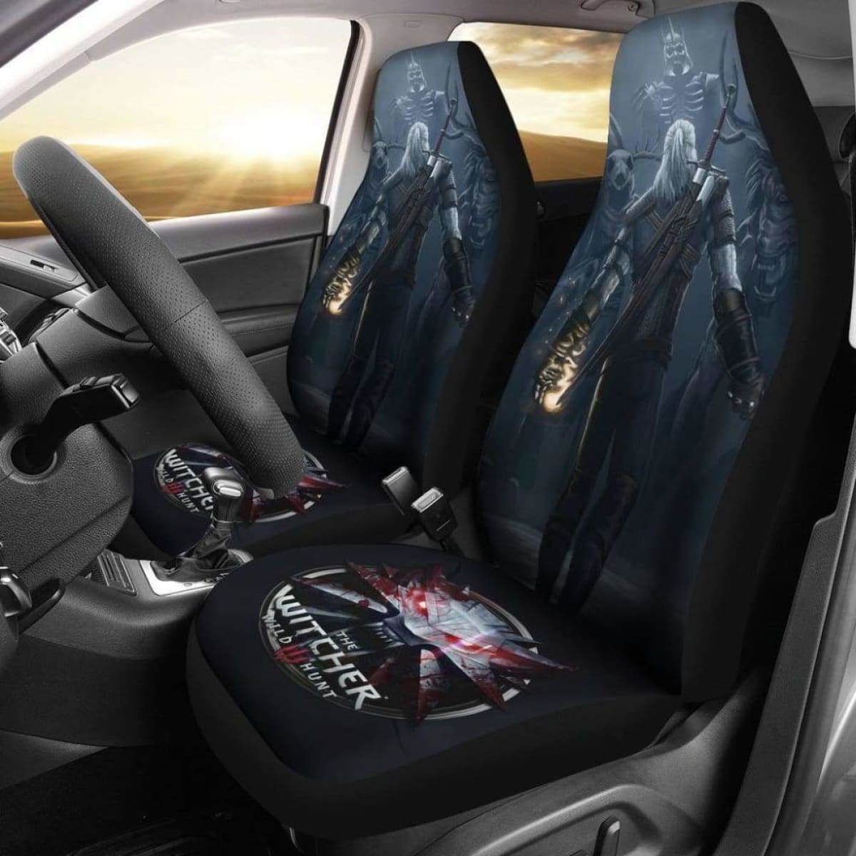 Logo The Witcher 3: Wild Hunt Geralt Game Car Seat Covers Universal Fit 051012