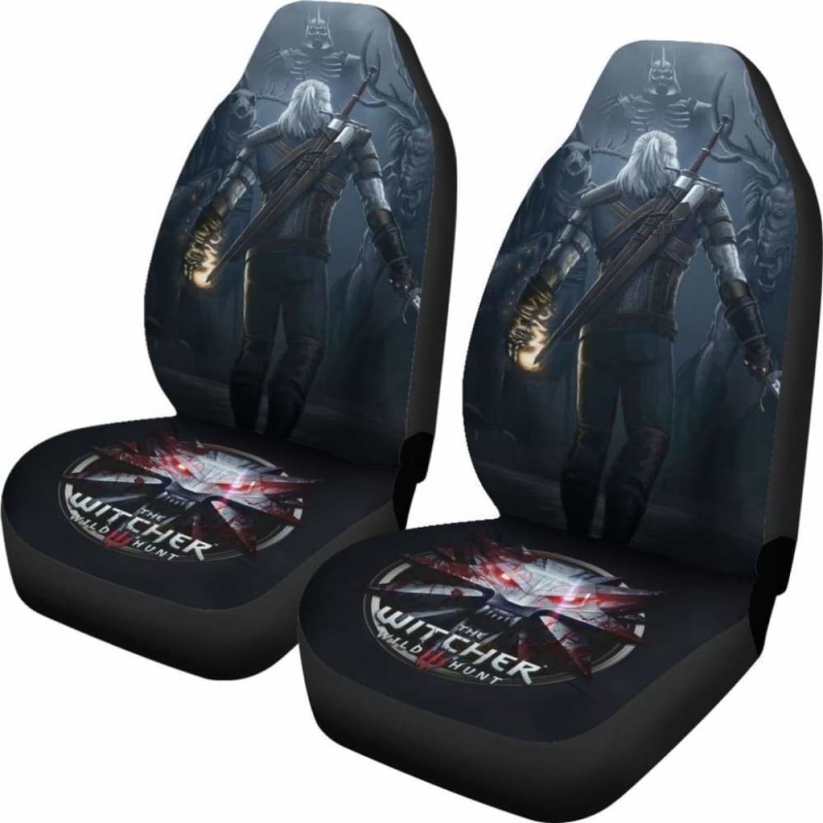 Logo The Witcher 3: Wild Hunt Geralt Game Car Seat Covers Universal Fit 051012