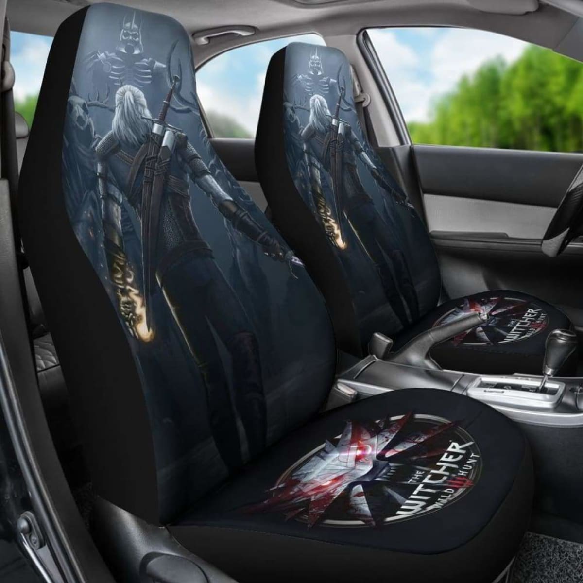 Logo The Witcher 3: Wild Hunt Geralt Game Car Seat Covers Universal Fit 051012