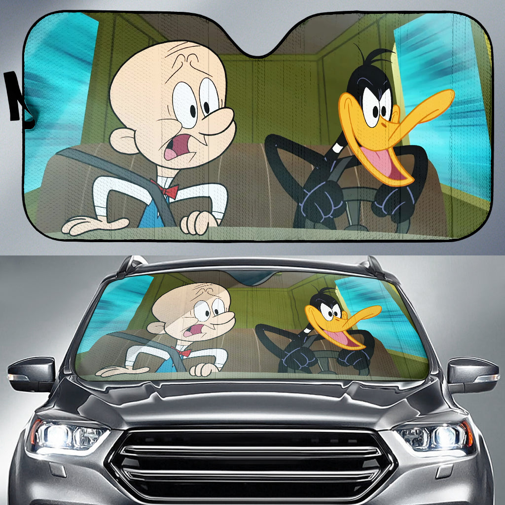 Looney Tunes Daffy Duck Driving Test Funny Car Auto Sunshades