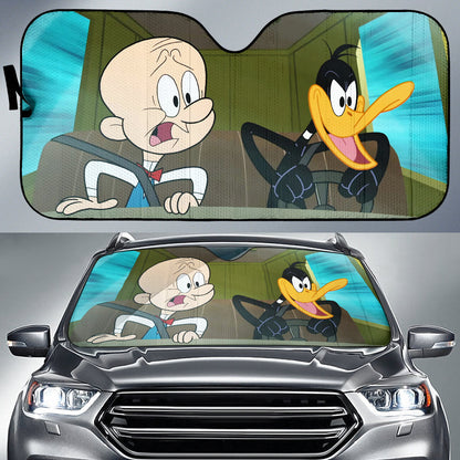 Looney Tunes Daffy Duck Driving Test Funny Car Auto Sunshades