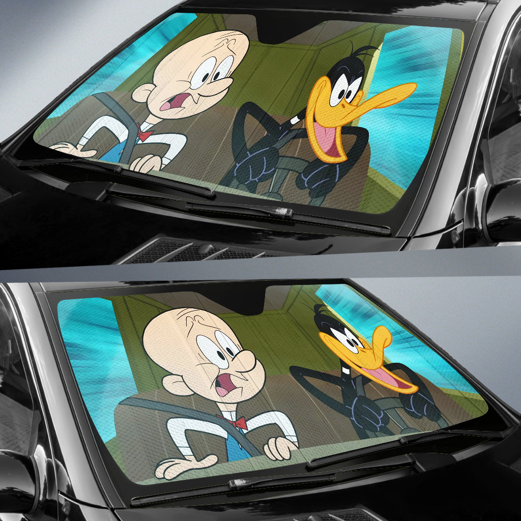 Looney Tunes Daffy Duck Driving Test Funny Car Auto Sunshades