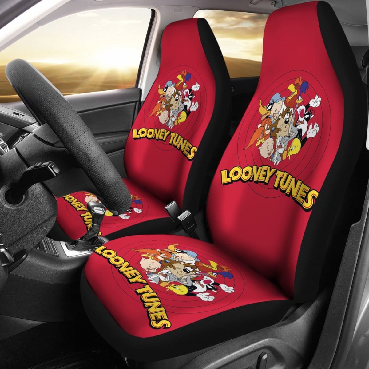 Looney Tunes Funny Car Seat Covers Cartoon Fan Gift H200212 Universal Fit 225311
