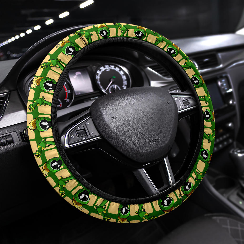 Looney Tunes Marvin The Martian Raygun Premium Custom Car Steering Wheel Cover