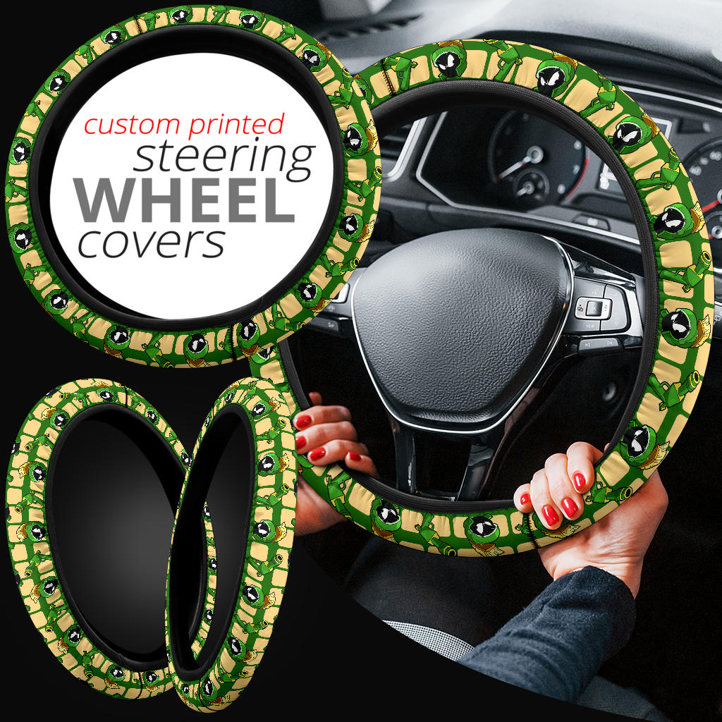 Looney Tunes Marvin The Martian Raygun Premium Custom Car Steering Wheel Cover