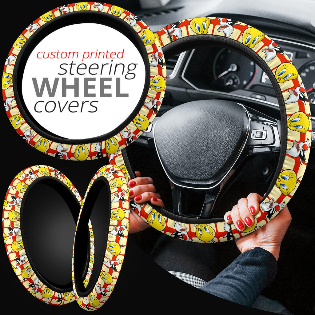 Looney Tunes Tweety Sylvester Premium Custom Car Steering Wheel Cover