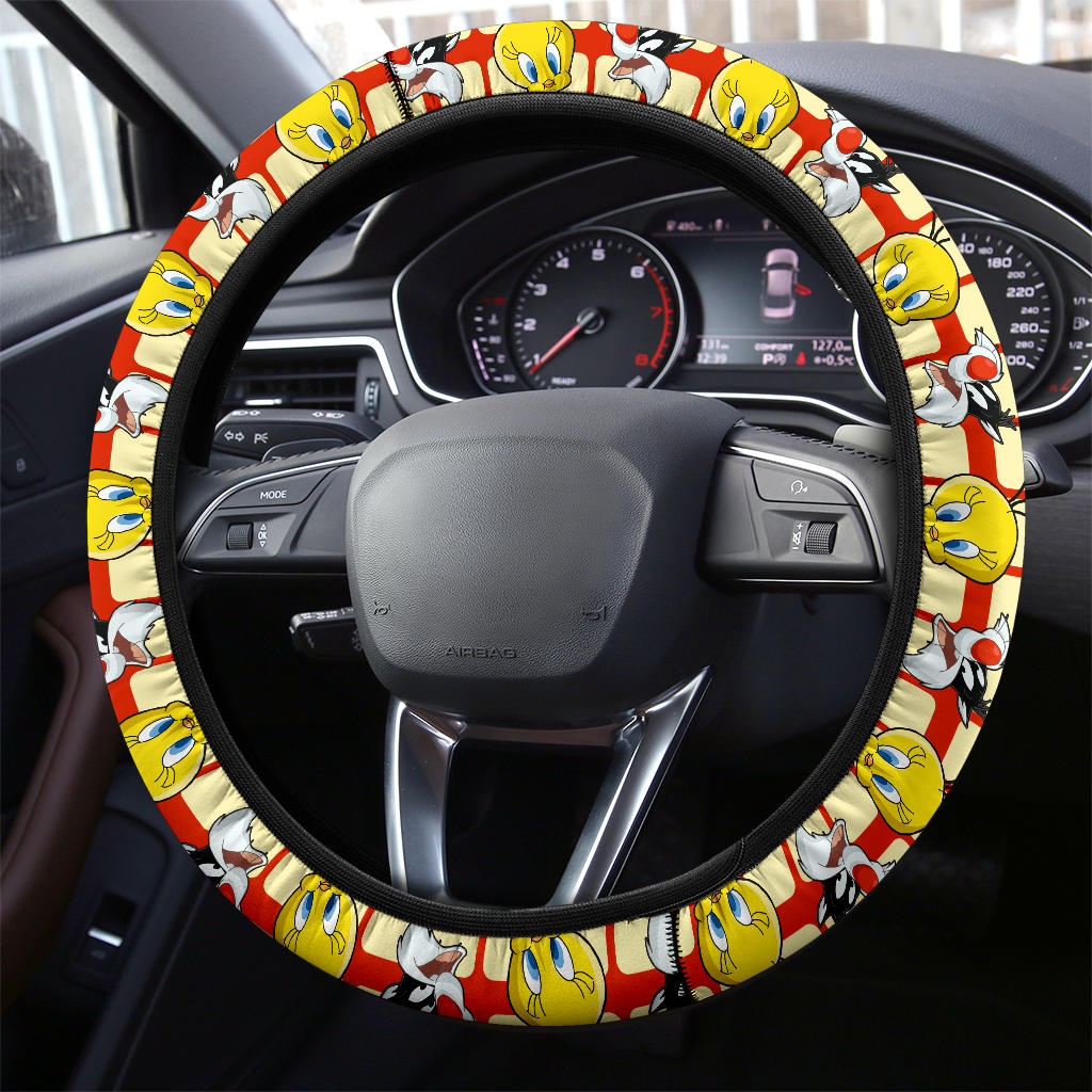 Looney Tunes Tweety Sylvester Premium Custom Car Steering Wheel Cover