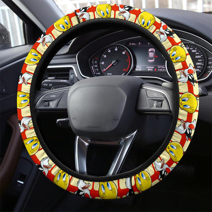 Looney Tunes Tweety Sylvester Premium Custom Car Steering Wheel Cover