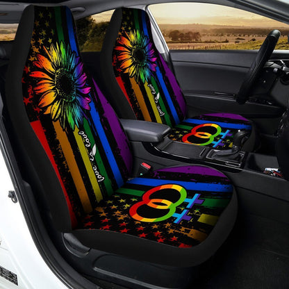 Love Is Love LGBT Car Seat Covers Custom Car Accessories