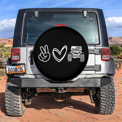 Love Jeep Icon Car Spare Tire Cover