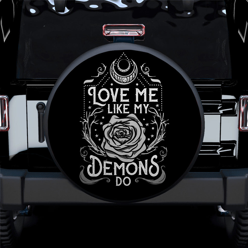 Love Me Like Demon Do Rose Car Spare Tire Cover
