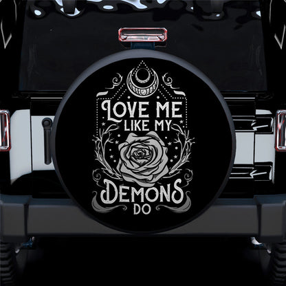 Love Me Like Demon Do Rose Car Spare Tire Cover