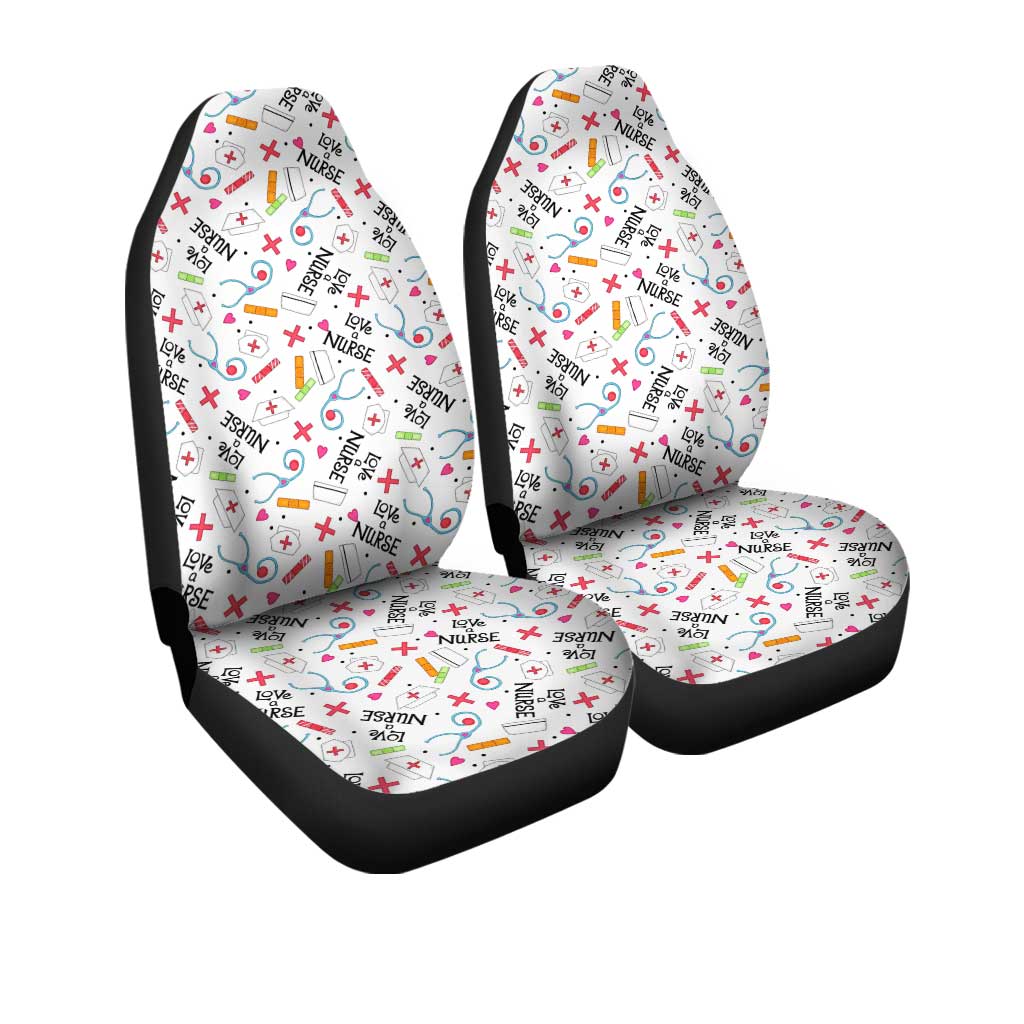 Love Nurse Car Seat Covers Custom White Pattern Nurse Car Accessories