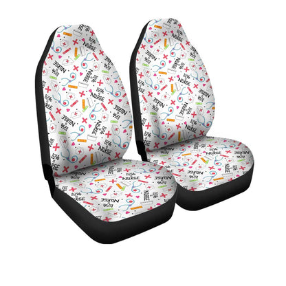 Love Nurse Car Seat Covers Custom White Pattern Nurse Car Accessories