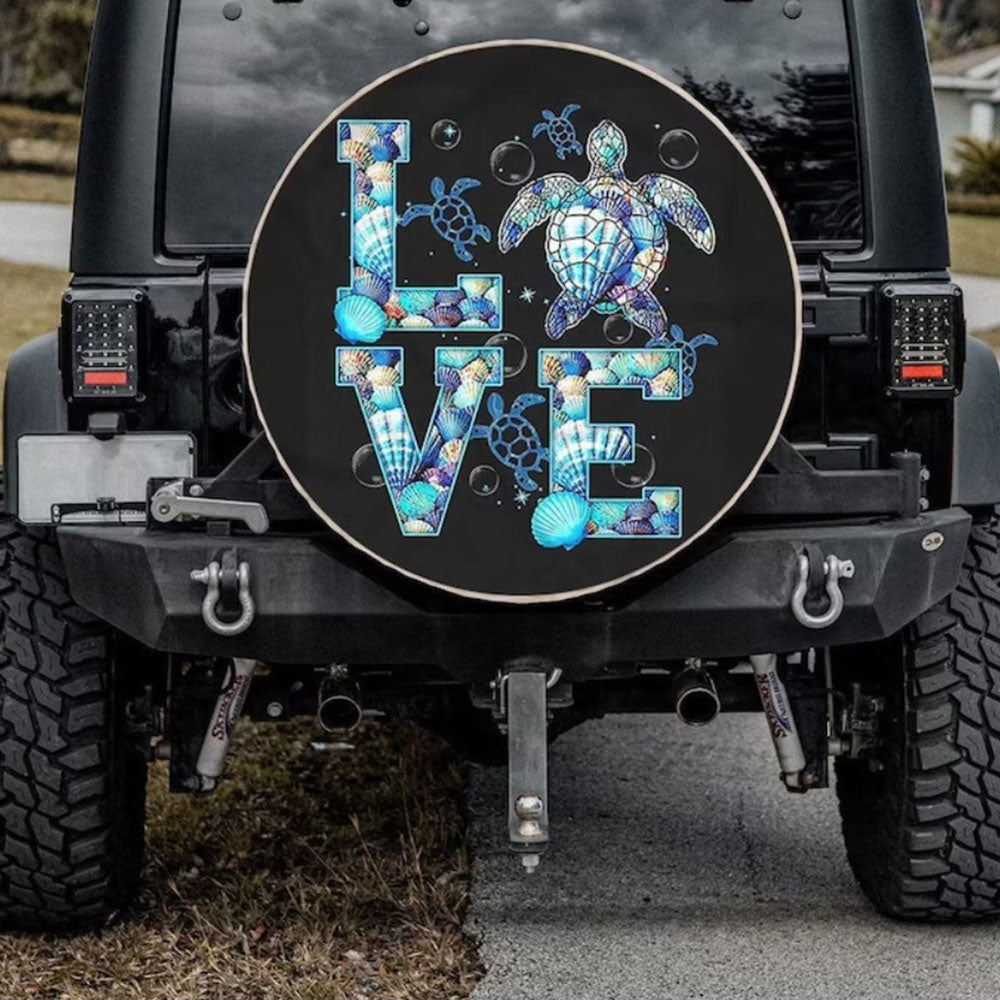 Love Ocean Turtle Jeep Car Spare Tire Cover