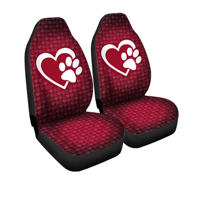 Love Peace Dog Paw Car Seat Covers Custom Car Interior Accessories