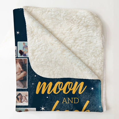 Love You To The Moon And Back - Personalized Photo Blanket