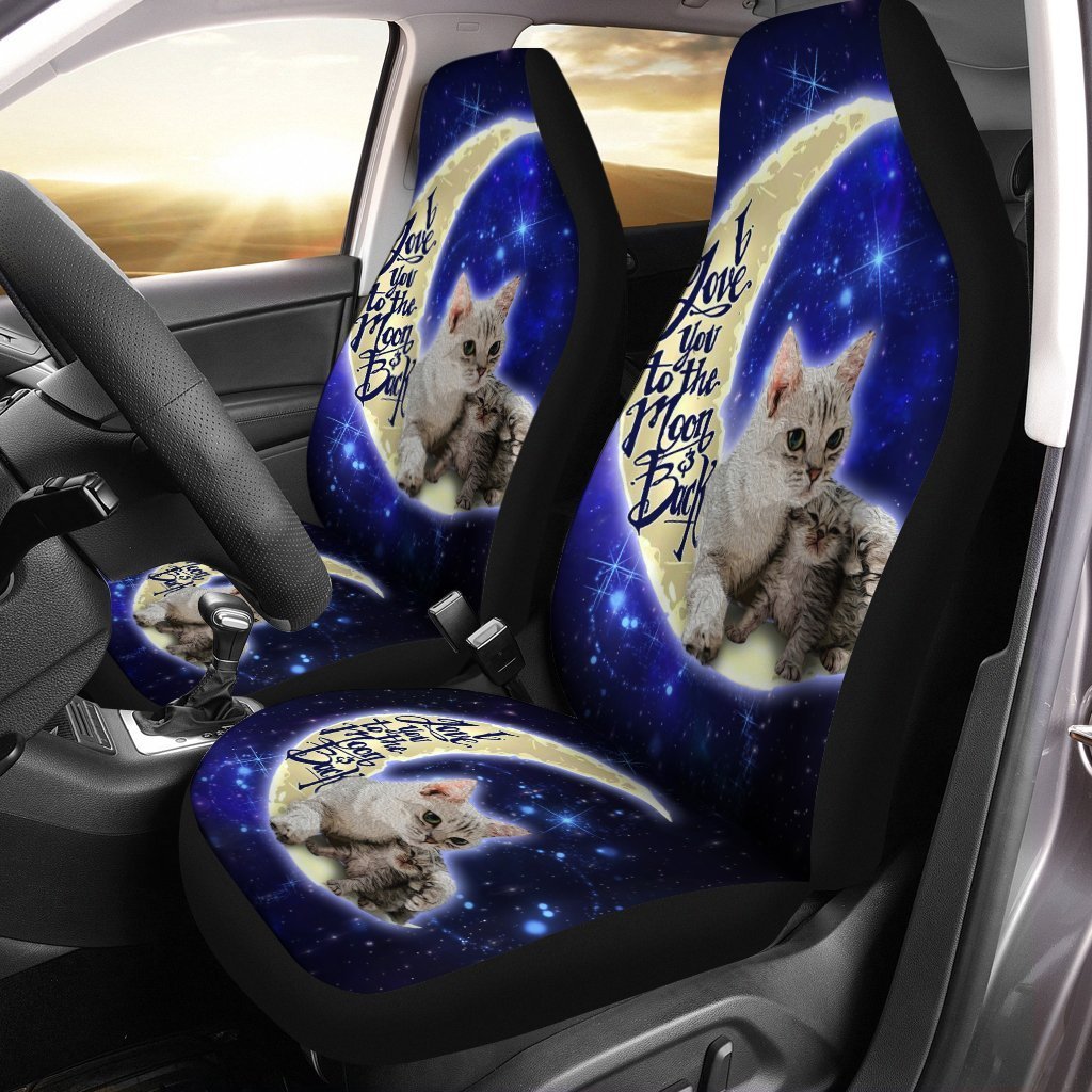 Lovely Cat Car Seat Covers Custom I Love You To The Moon And Back Car Accessories For Dad