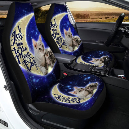 Lovely Cat Car Seat Covers Custom I Love You To The Moon And Back Car Accessories For Dad